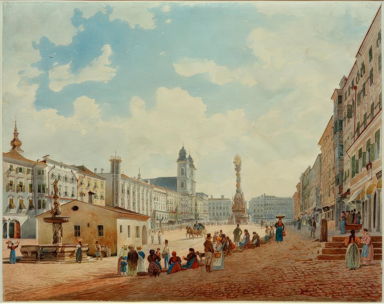 Stora torget i Linz av Rudolf von Alt
