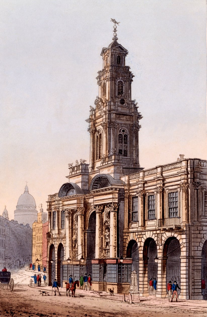 The Royal Exchange, 1816 (färgakvatint) av Rudolph Ackermann