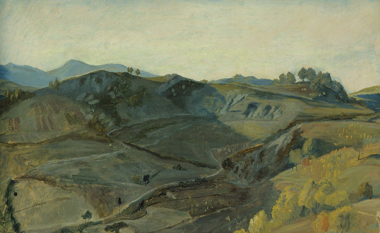 En robust dal i Italien, ca 1833-34 (olja på papper monterad på kort) av Rudolph Friedrich Wasmann