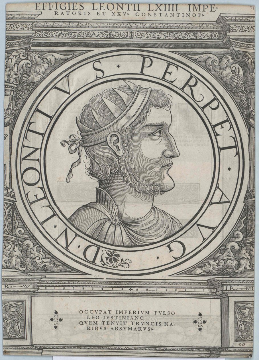 Östromerske kejsaren Leontios (tryck) av Rudolph Wyssenbach