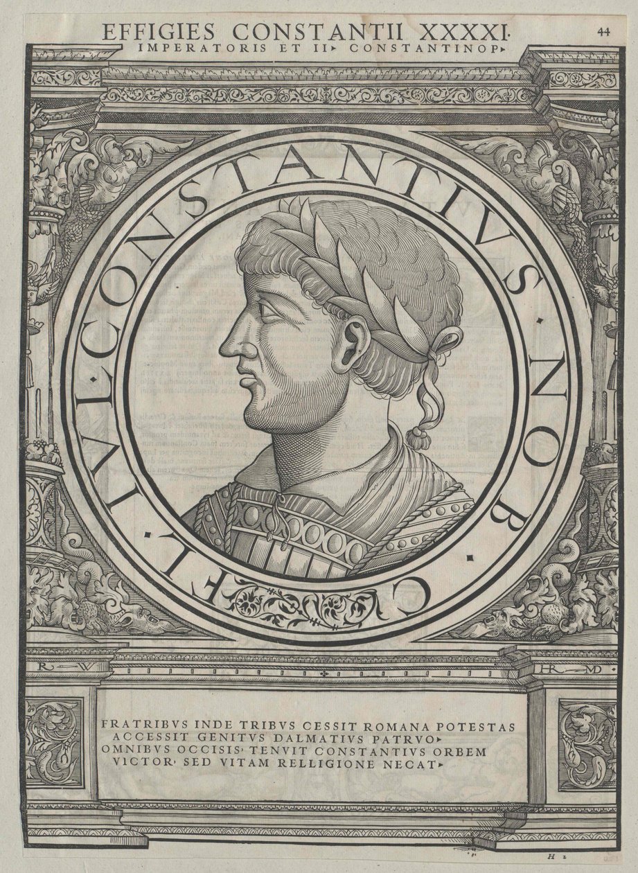 Romerske kejsaren Constantius II (tryck) av Rudolph Wyssenbach