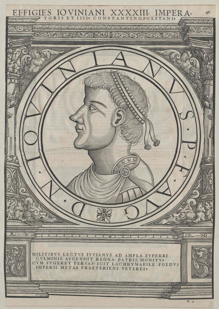 Romerske kejsaren Flavius Jovianus (tryck) av Rudolph Wyssenbach
