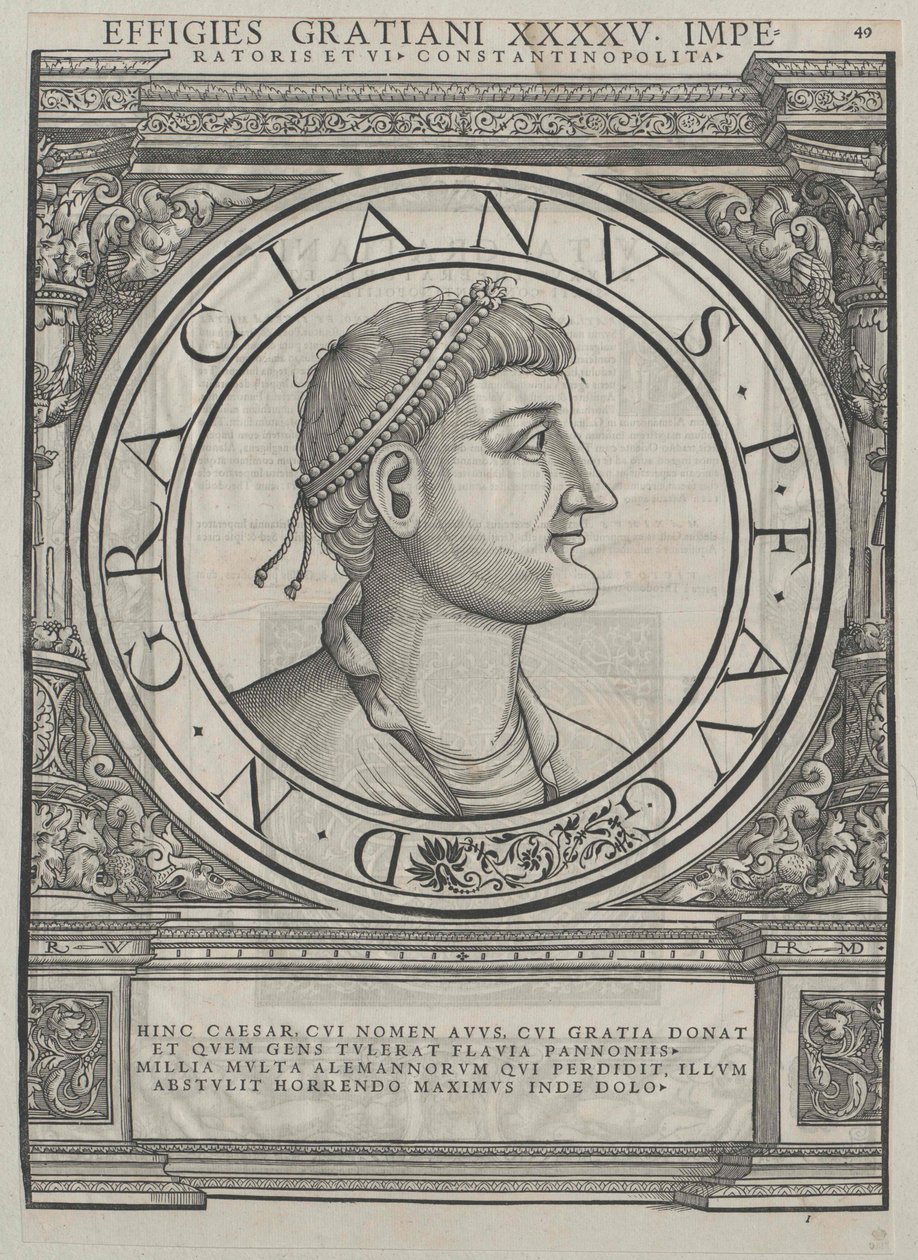 Romerske kejsaren Gratianus (tryck) av Rudolph Wyssenbach