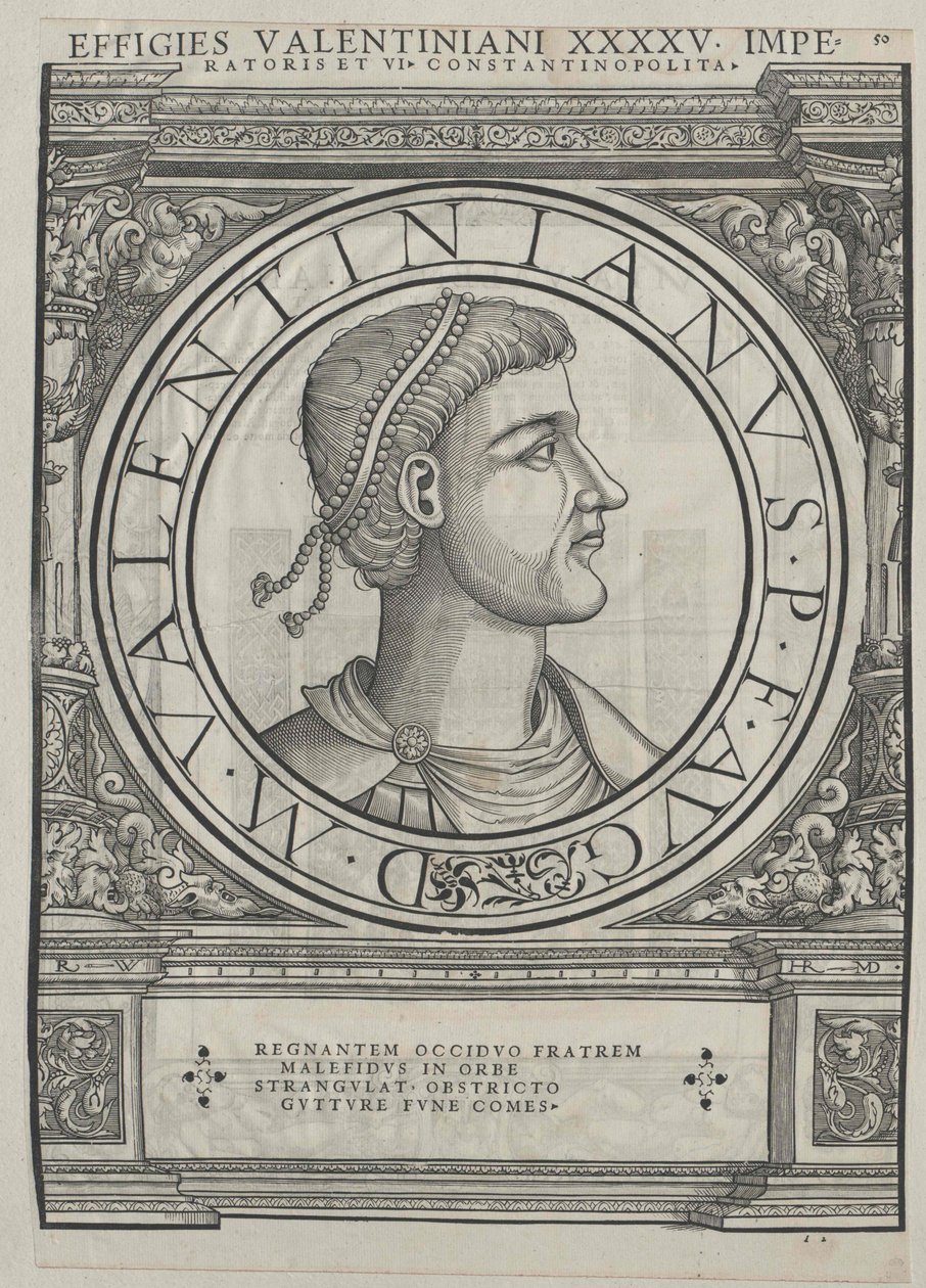 Romerske kejsaren Valentinianus II (tryck) av Rudolph Wyssenbach