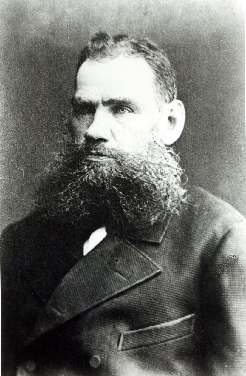 Porträtt av Lev Nikolaevich Tolstoj av Russian Photographer