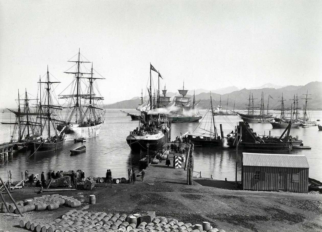Sjöfart på Neva, St. Petersburg, ca 1880 av Russian Photographer