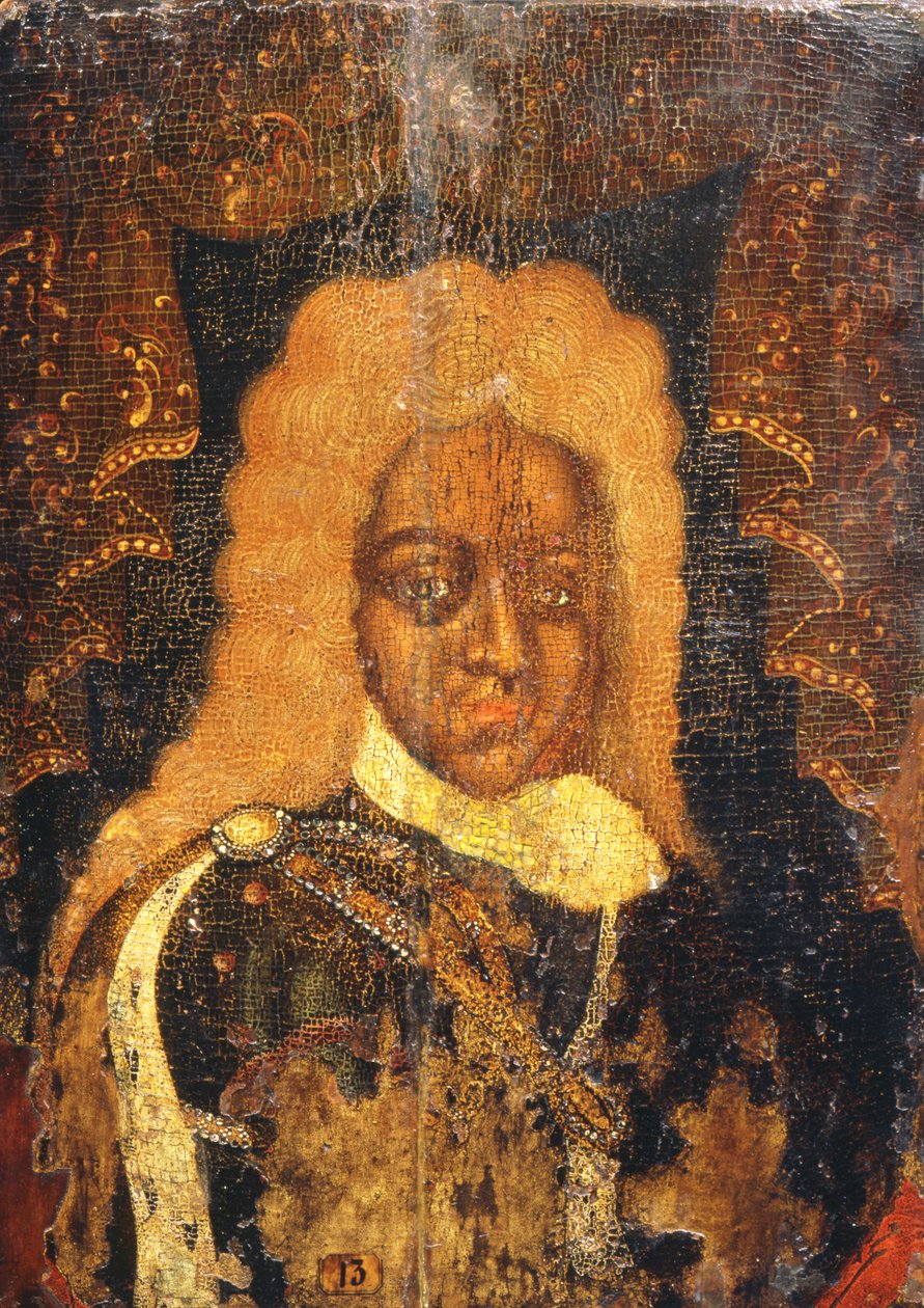Porträtt av tsar Alexei I (1629-76) av Russian School