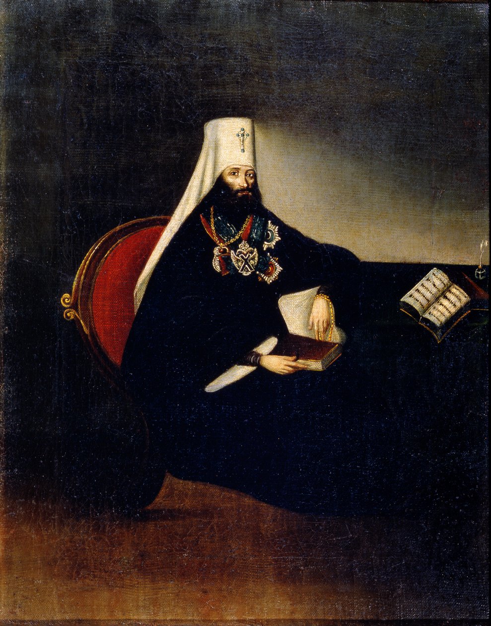 Porträtt av Metropolitan Philaret (1783-1867) av Russian School