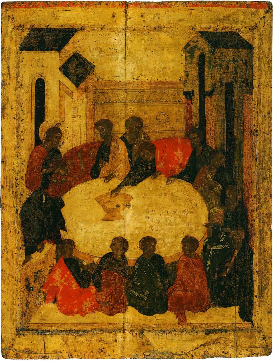 Den sidste nadver (tempera og bladguld på panel) swed av Russian School