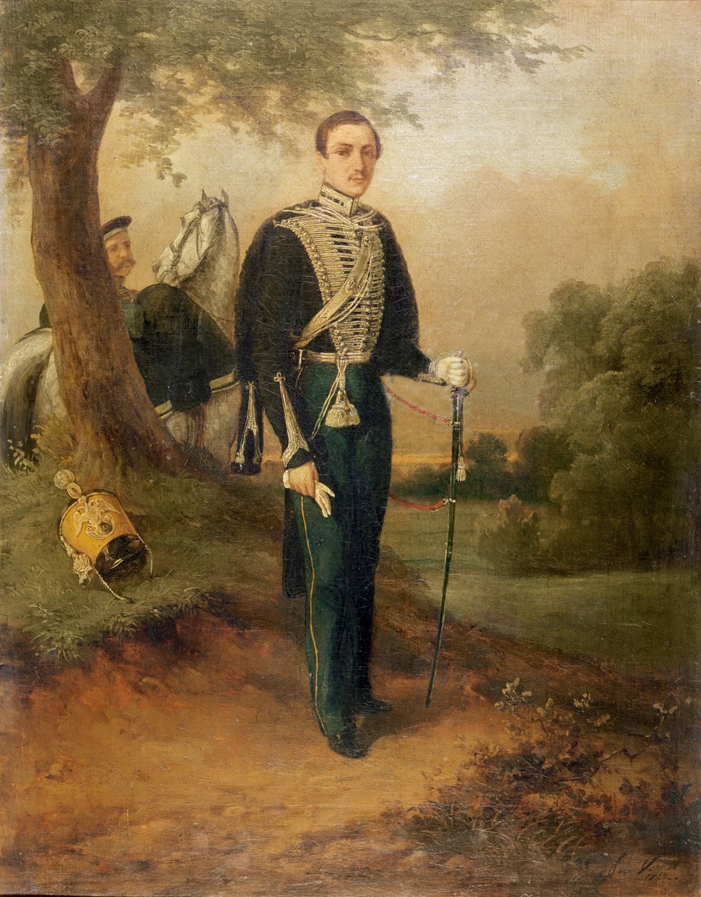 Mikhail Yurievich Lermontov (1814-41) av Russian School