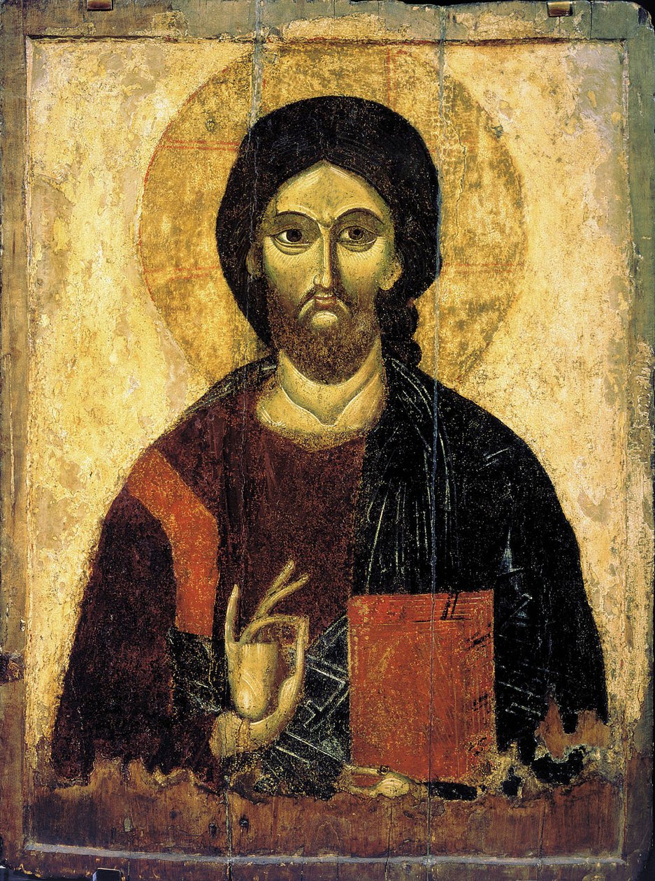 Kristus pantokrator, 1200-talet. av Russian icon.