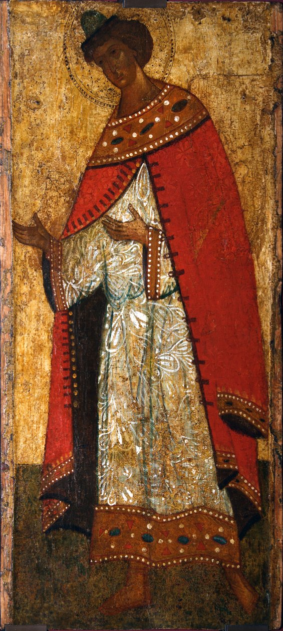 Saint Prince Gleb, 1400-talet. av Russian icon.