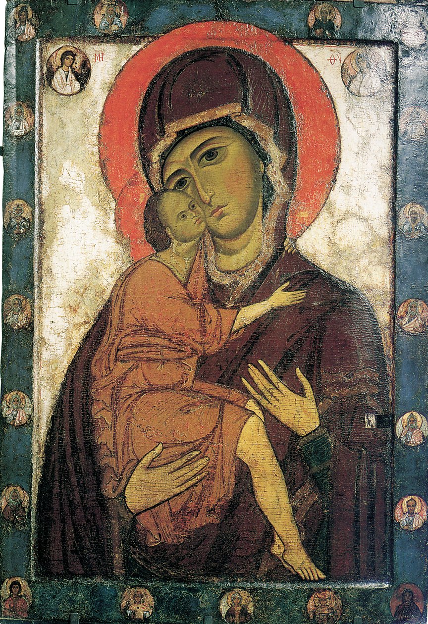 Jungfrun av Belozersk, tidigt 1200-tal. av Russian icon.