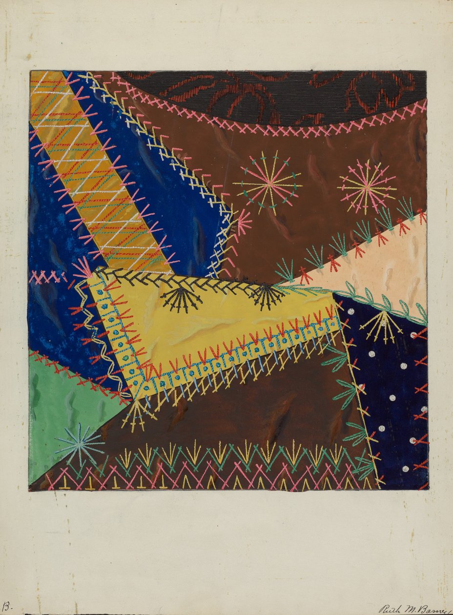 Crazy Quilt, c. 1940. av Ruth M Barnes