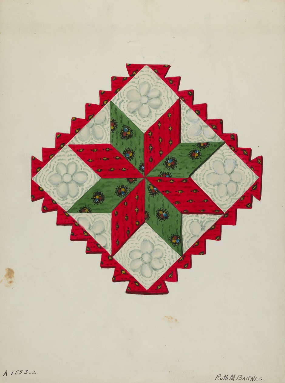 Quilt Block, ca. 1936. av Ruth M Barnes
