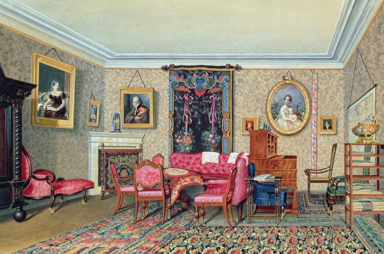 Interiör i Pavlino, 1840-talet av S. Sollogub