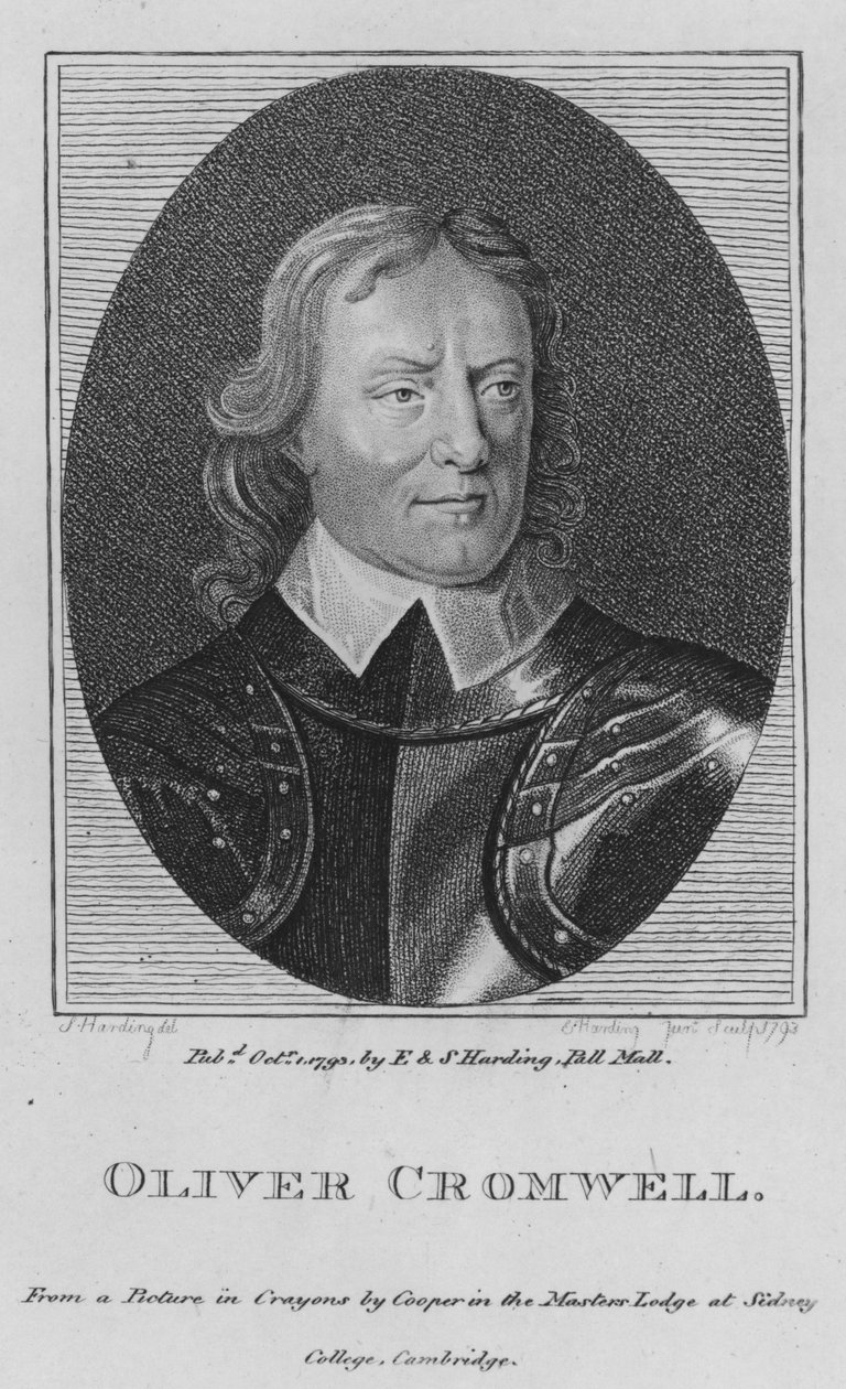 Oliver Cromwell (gravyr) av S. (after) Harding