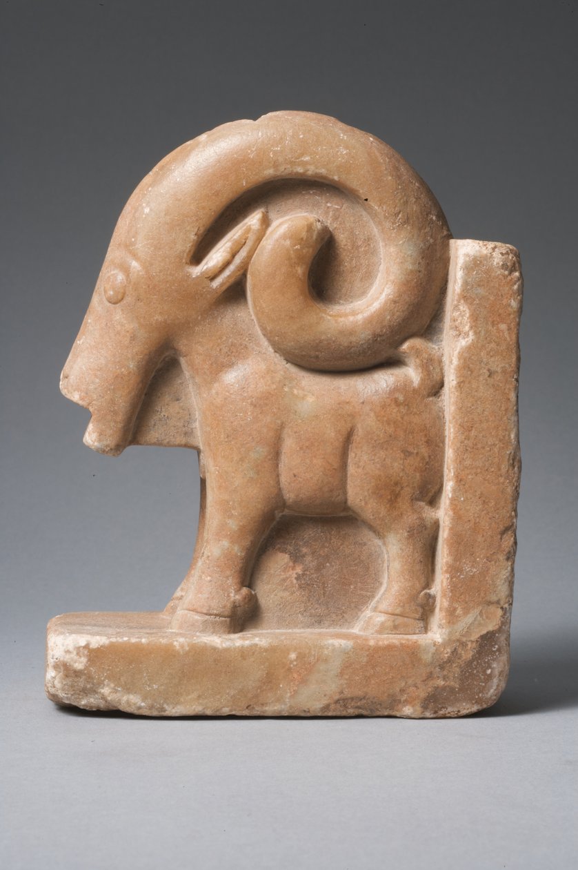 Skulptur av stenbock (kalksten) av Sabaean