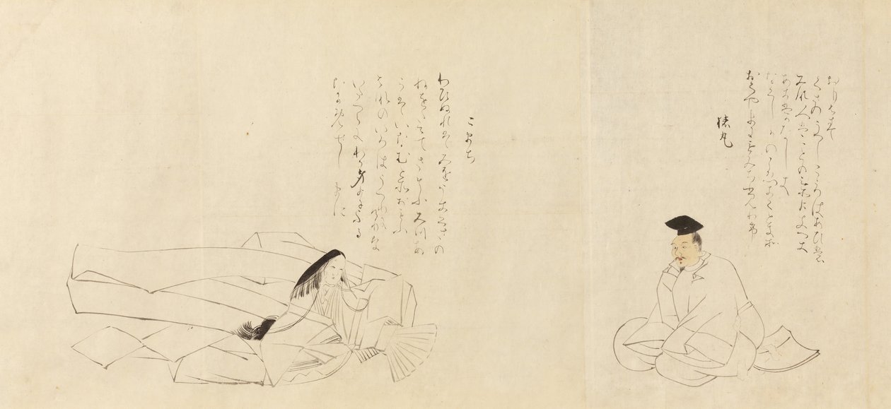 De trettiosex poetiska odödliga Sanjurokkasen, 1824. av Sakai Hoitsu