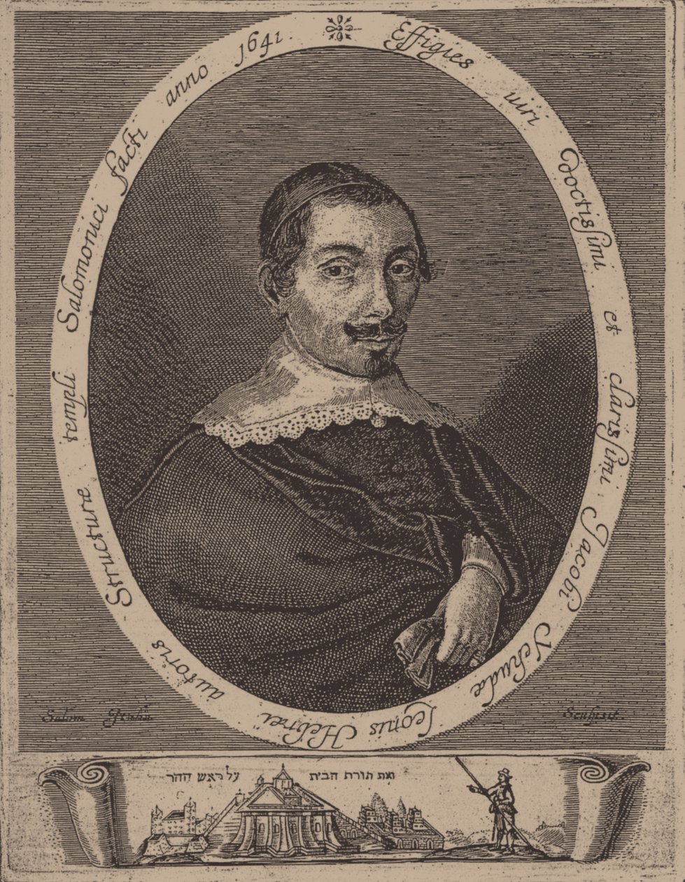 Porträtt av Jacob Judah Leon 1602-1675 av Salom Italia