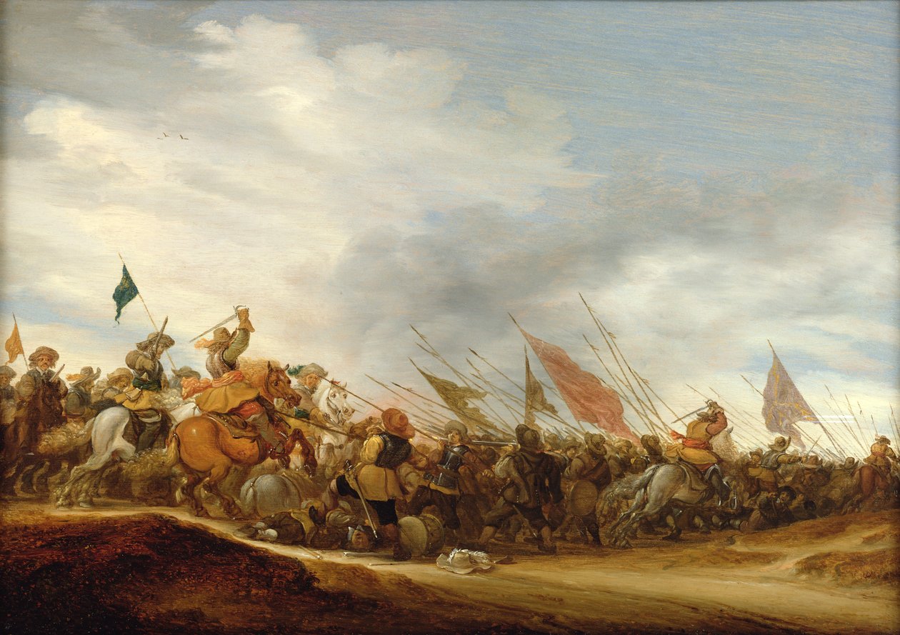 En stridsplats, 1653 av Salomon van Ruisdael or Ruysdael