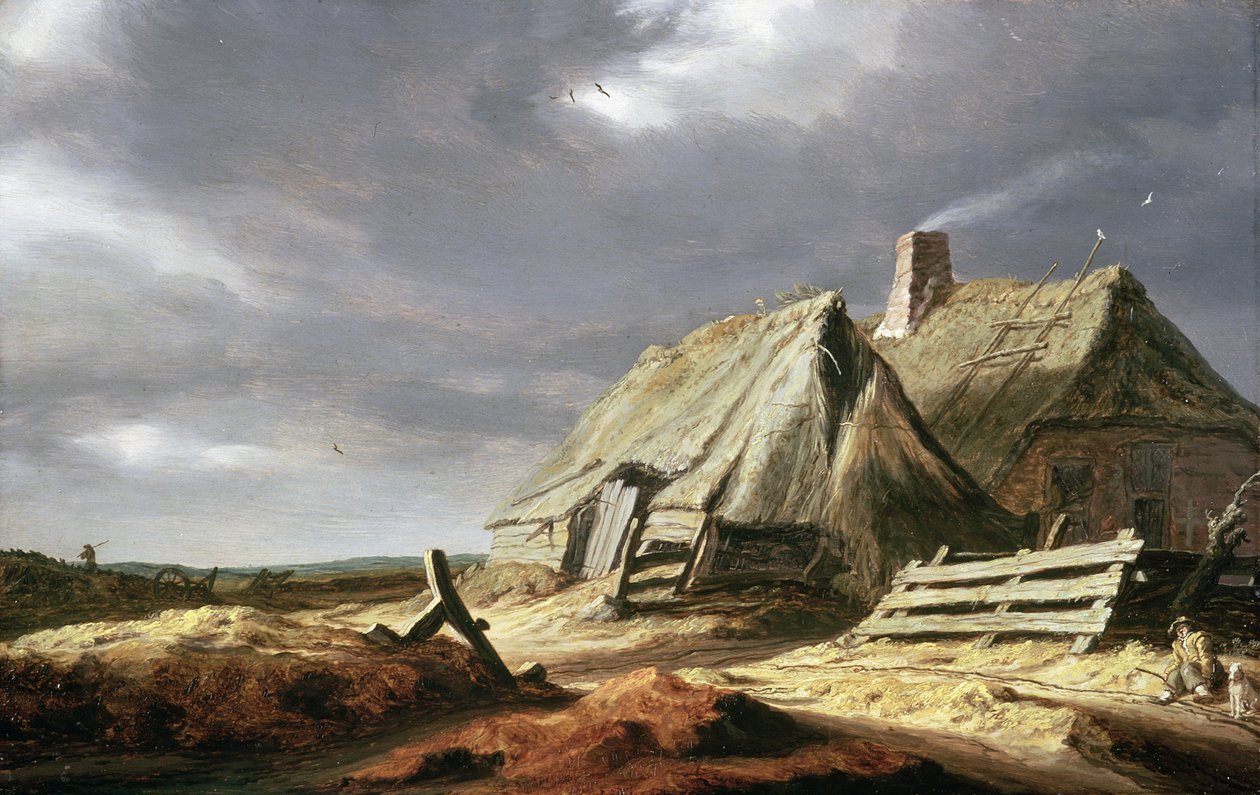 Gårdsbyggnader i ett landskap, c.1625-28 av Salomon van Ruisdael or Ruysdael