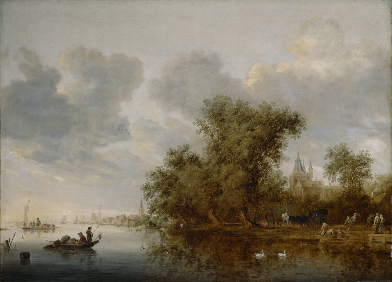 Flodlandskap, 1643 av Salomon van Ruisdael or Ruysdael