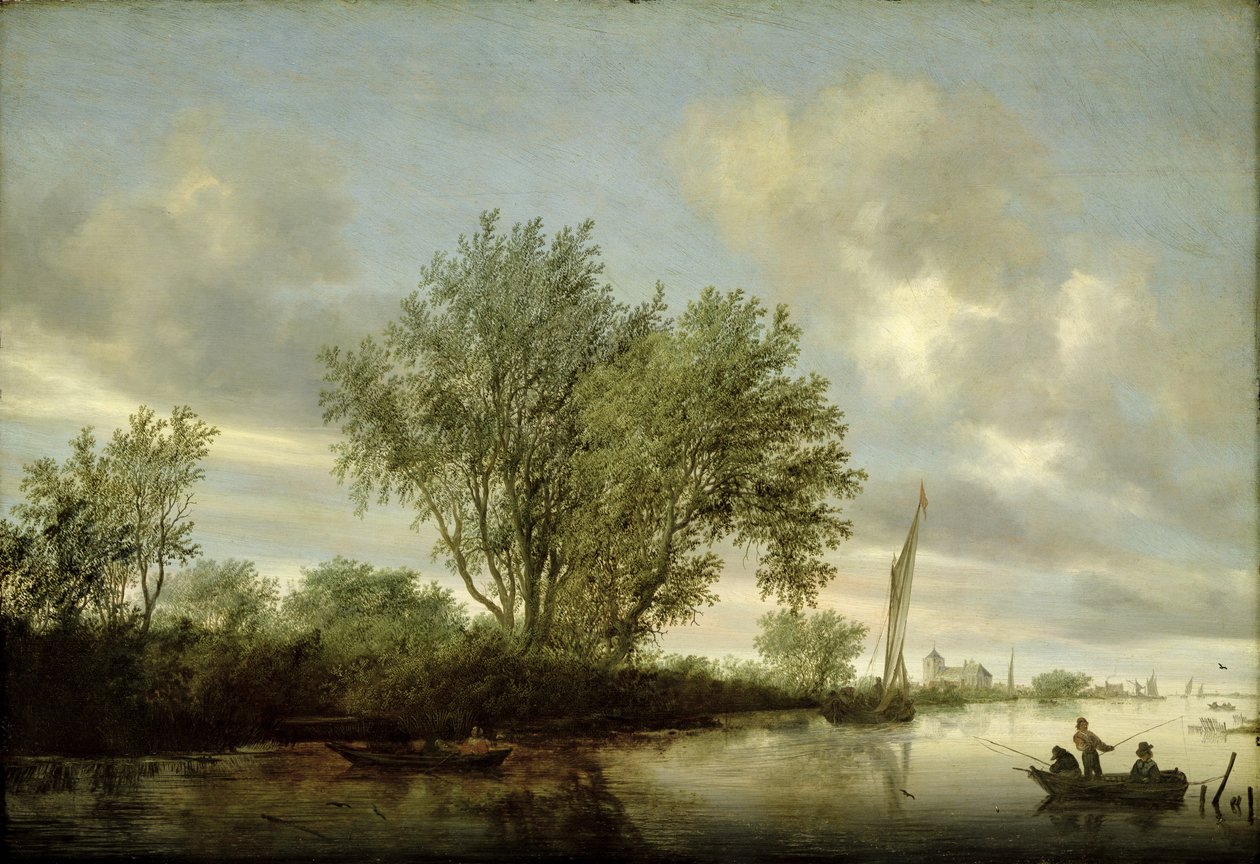 Flodlandskap, 1645 av Salomon van Ruisdael or Ruysdael