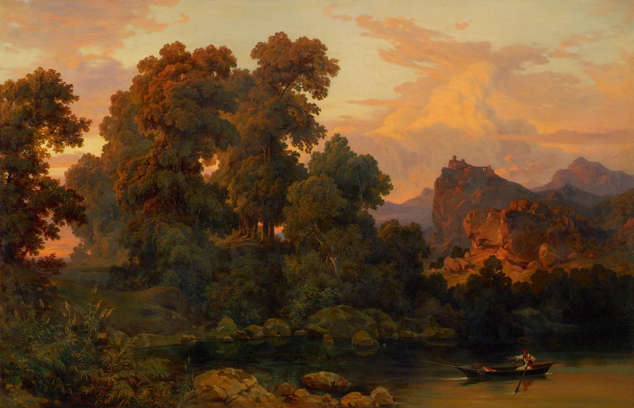 Italienskt landskap av Salomon Corrodi