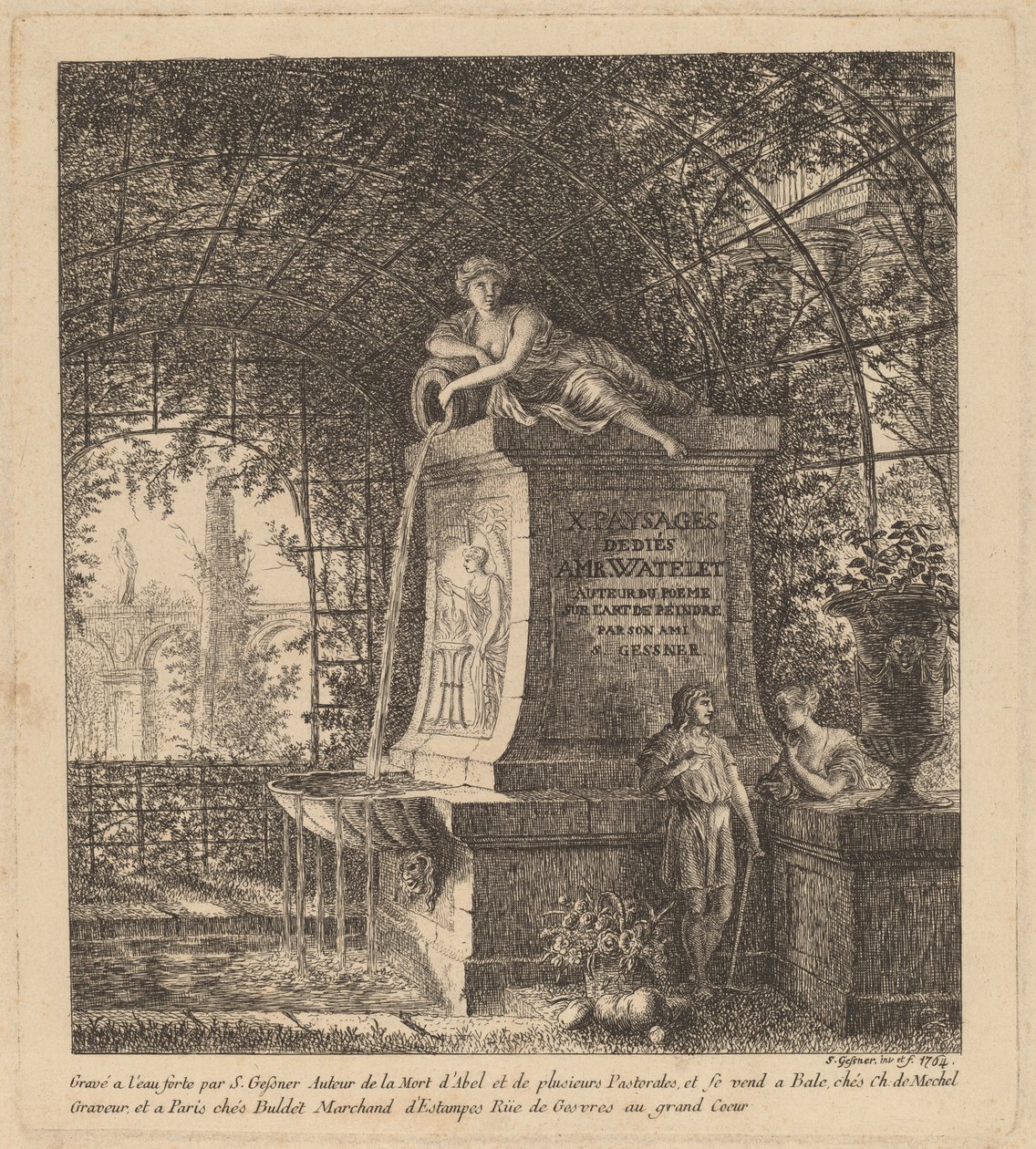Fontän i en sommarstuga av Salomon Gessner
