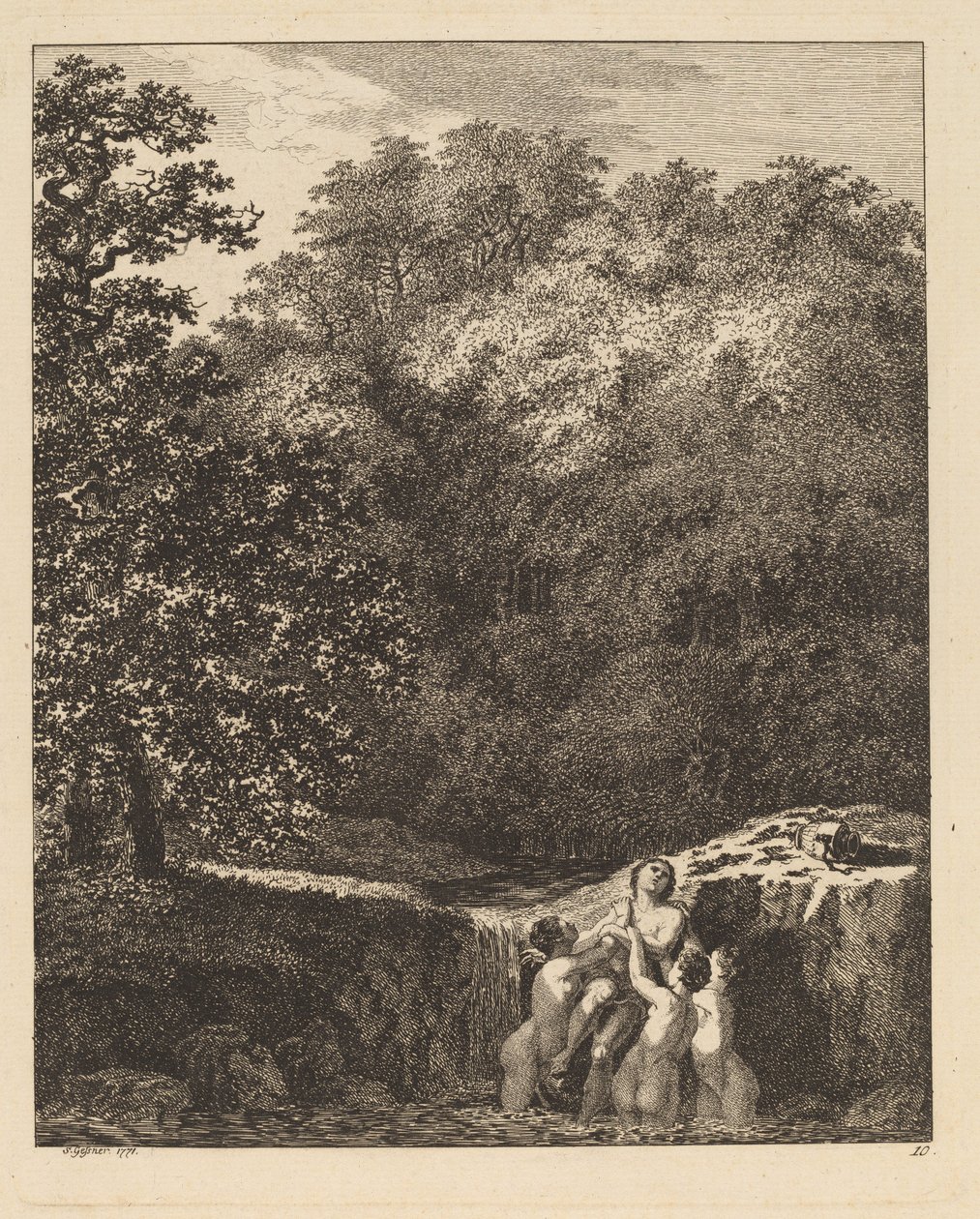 Hylas och nymferna, 1771. av Salomon Gessner