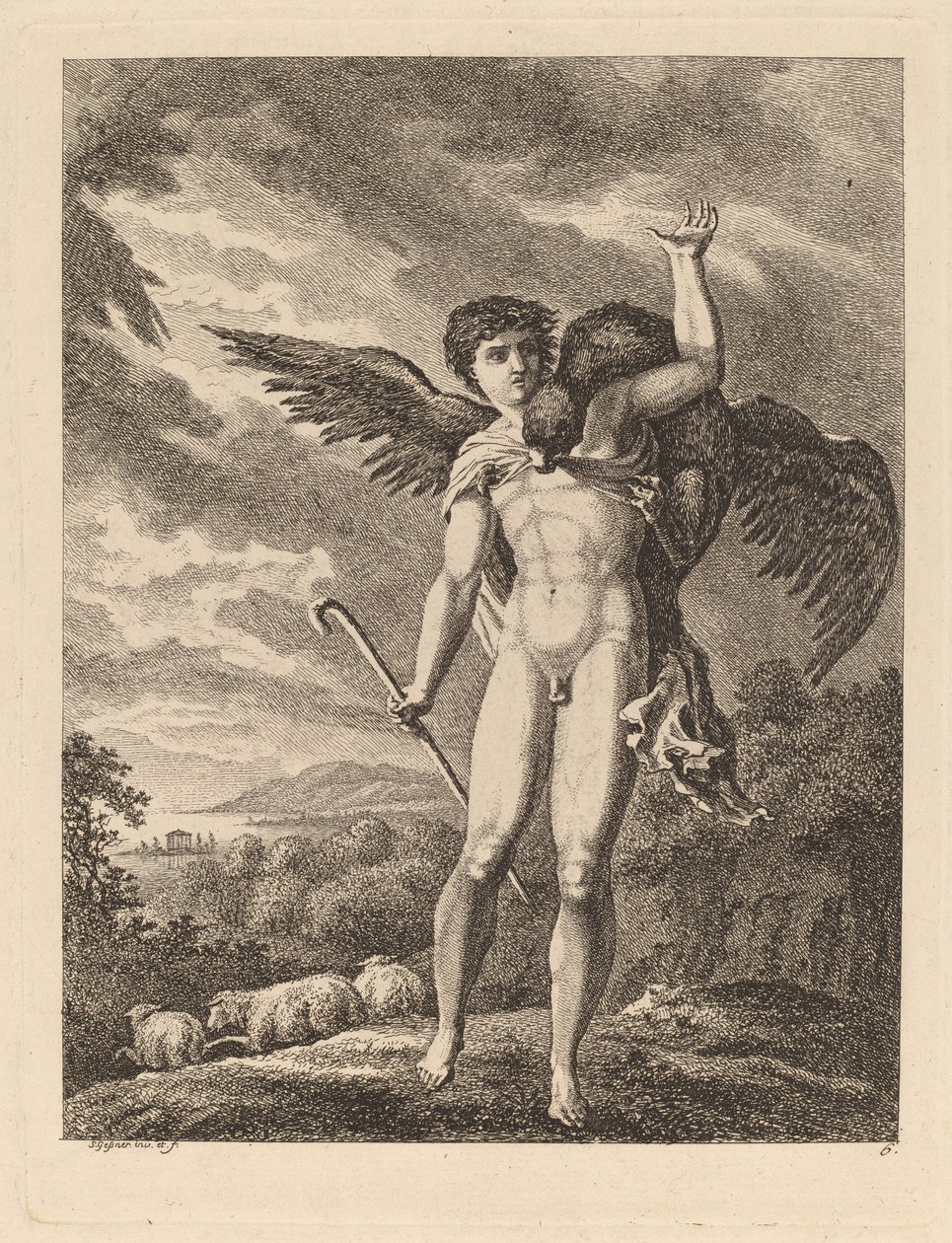 Våldtekten av Ganymedes, 176971. av Salomon Gessner