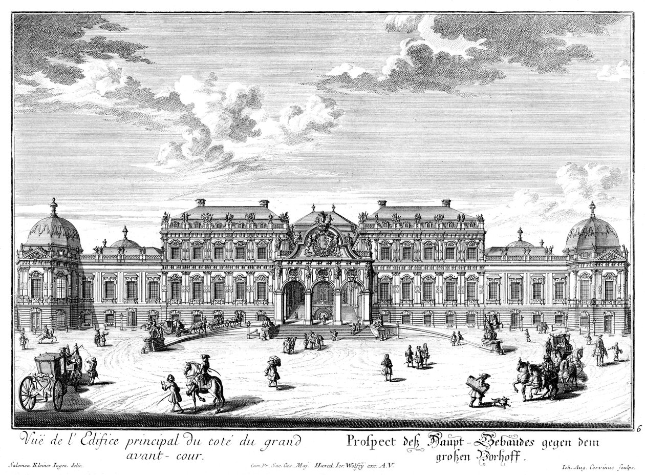 Huvudgården framför det övre slottet av Salomon Kleiner