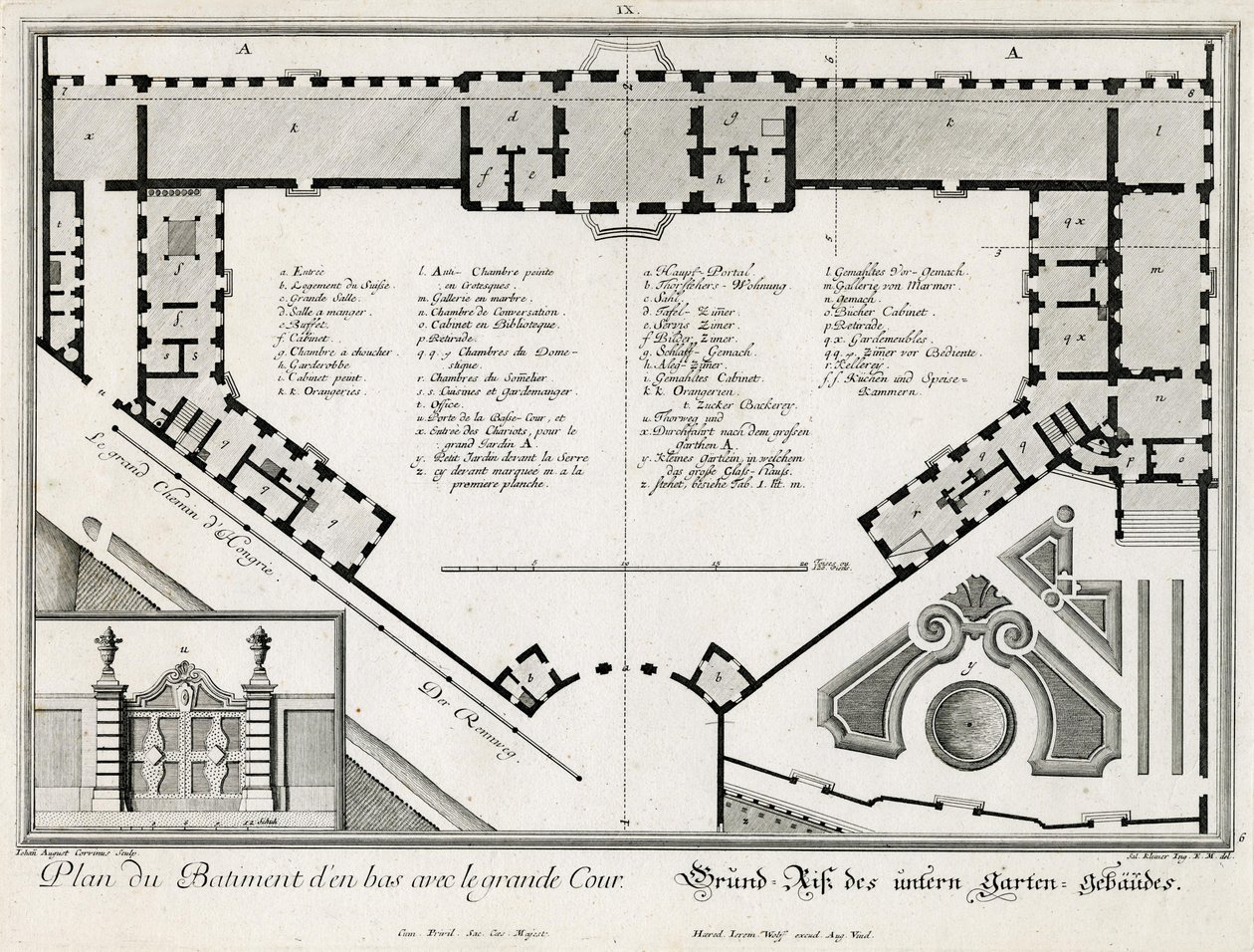 Planritning över nedre slottet av Salomon Kleiner