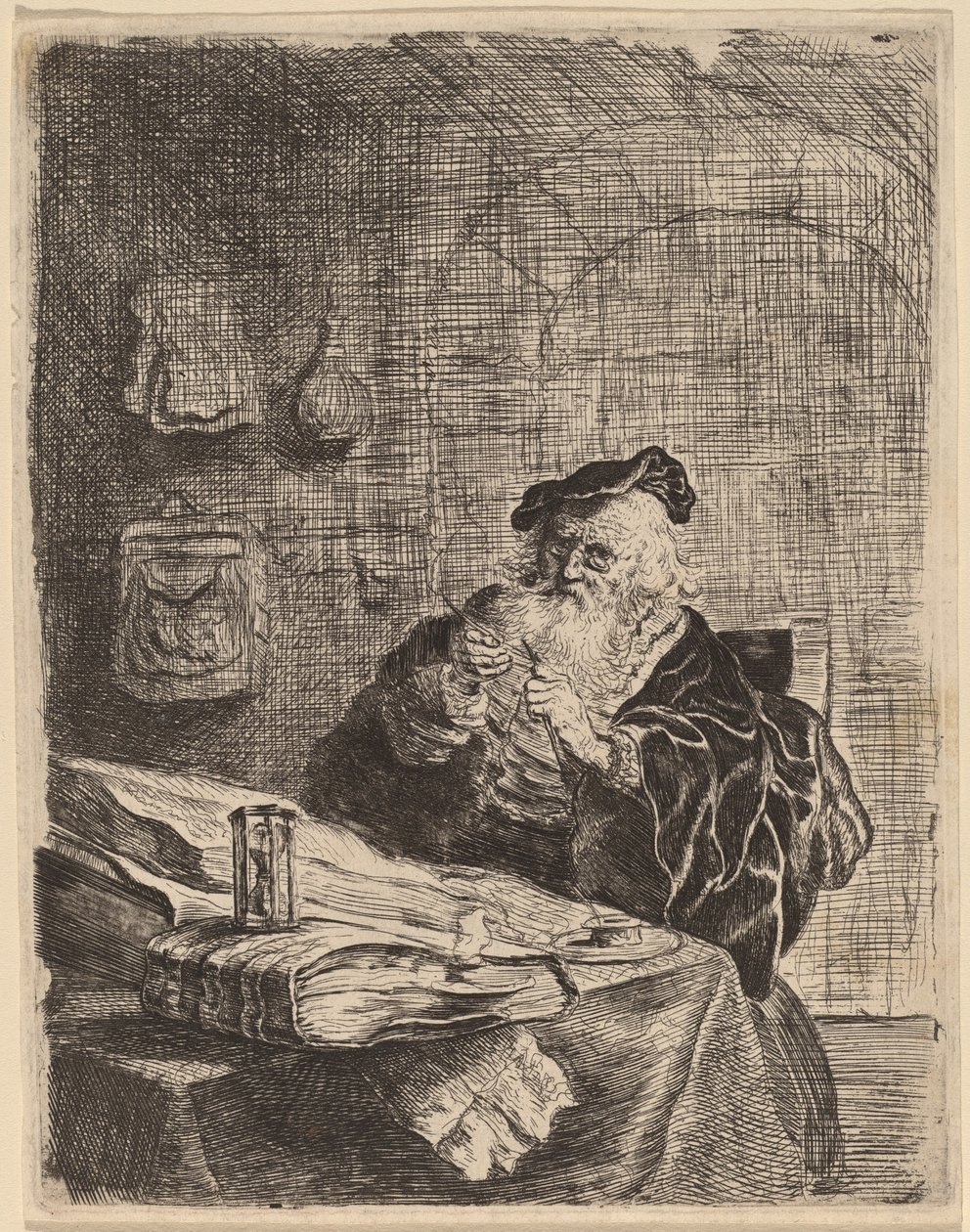 Man med en pennkniv av Salomon Koninck