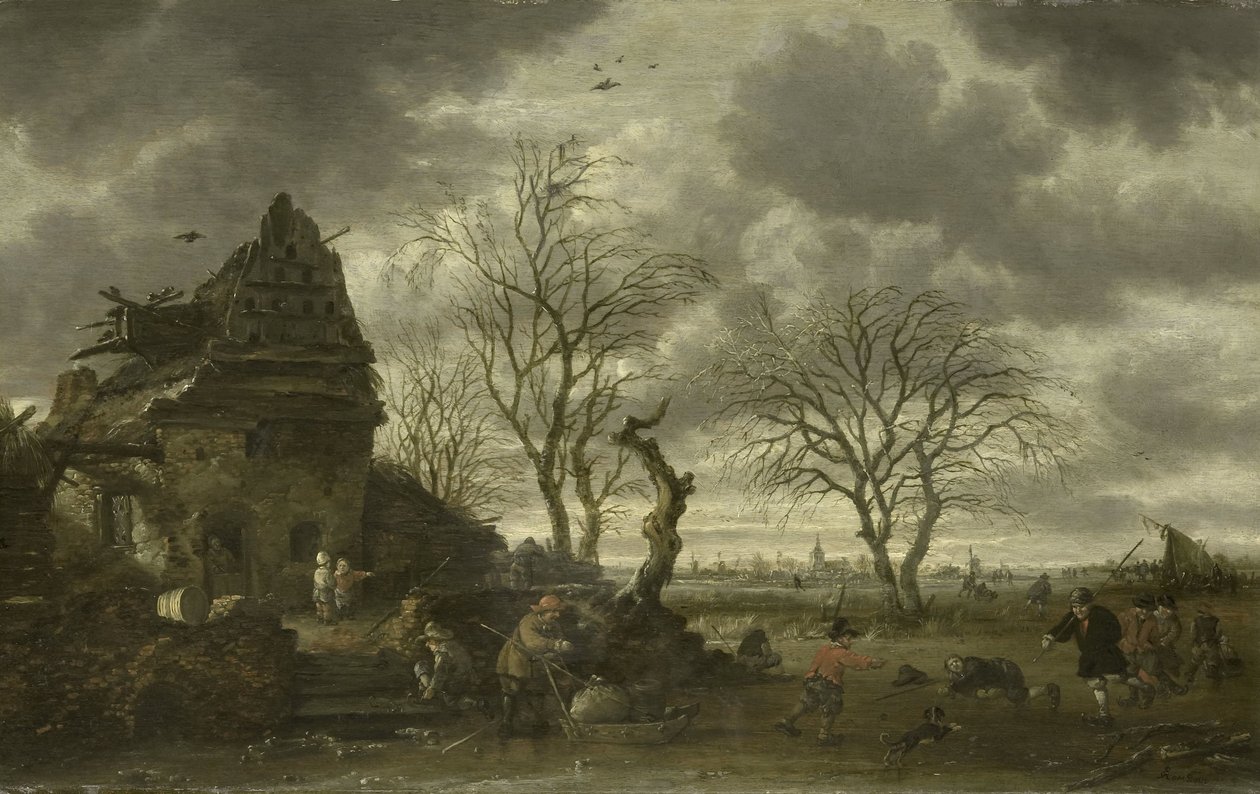 Vinter scen av Salomon Rombouts