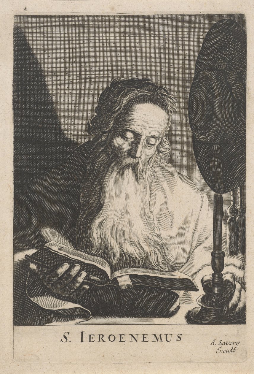 H. Hieronymus läser vid levande ljus av Salomon Savery (attributed to)