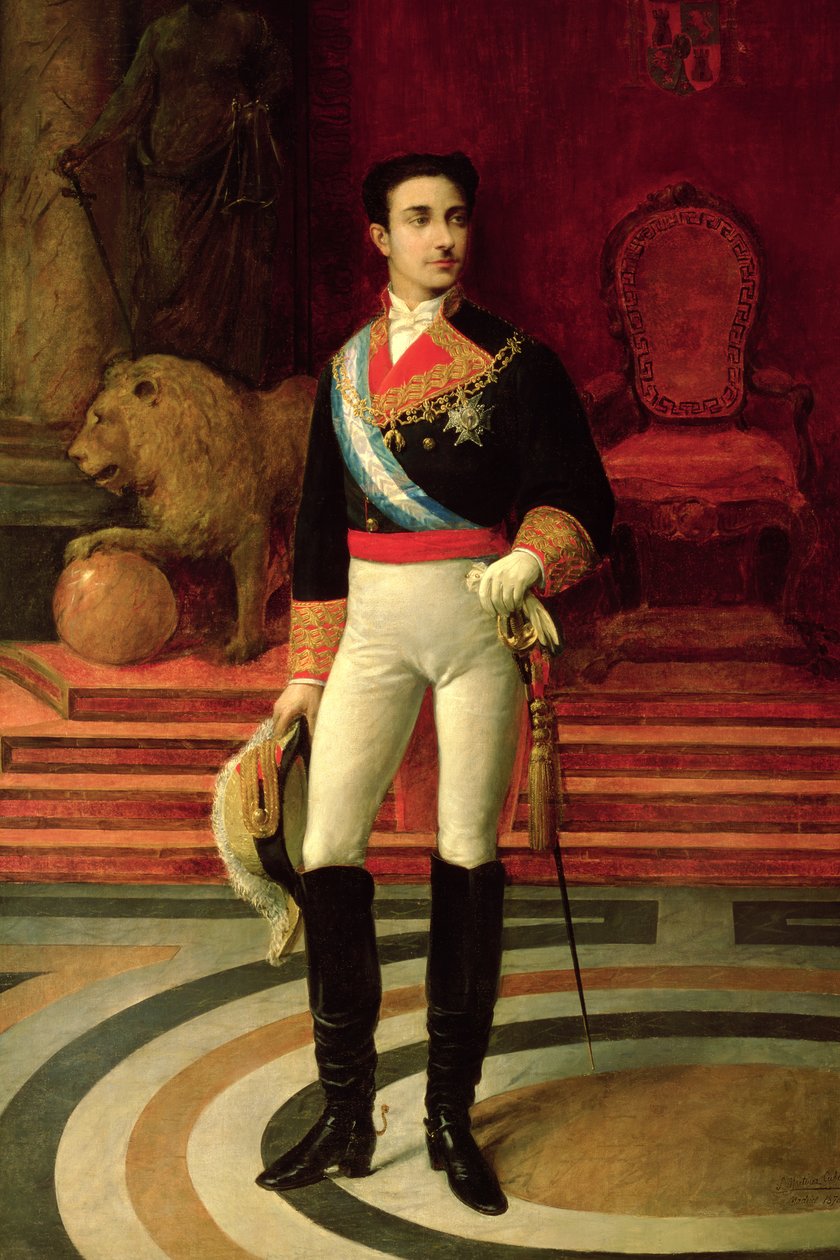 Porträtt av Alfonso XII (1857-85) 1876 av Salvador Martinez Cubells