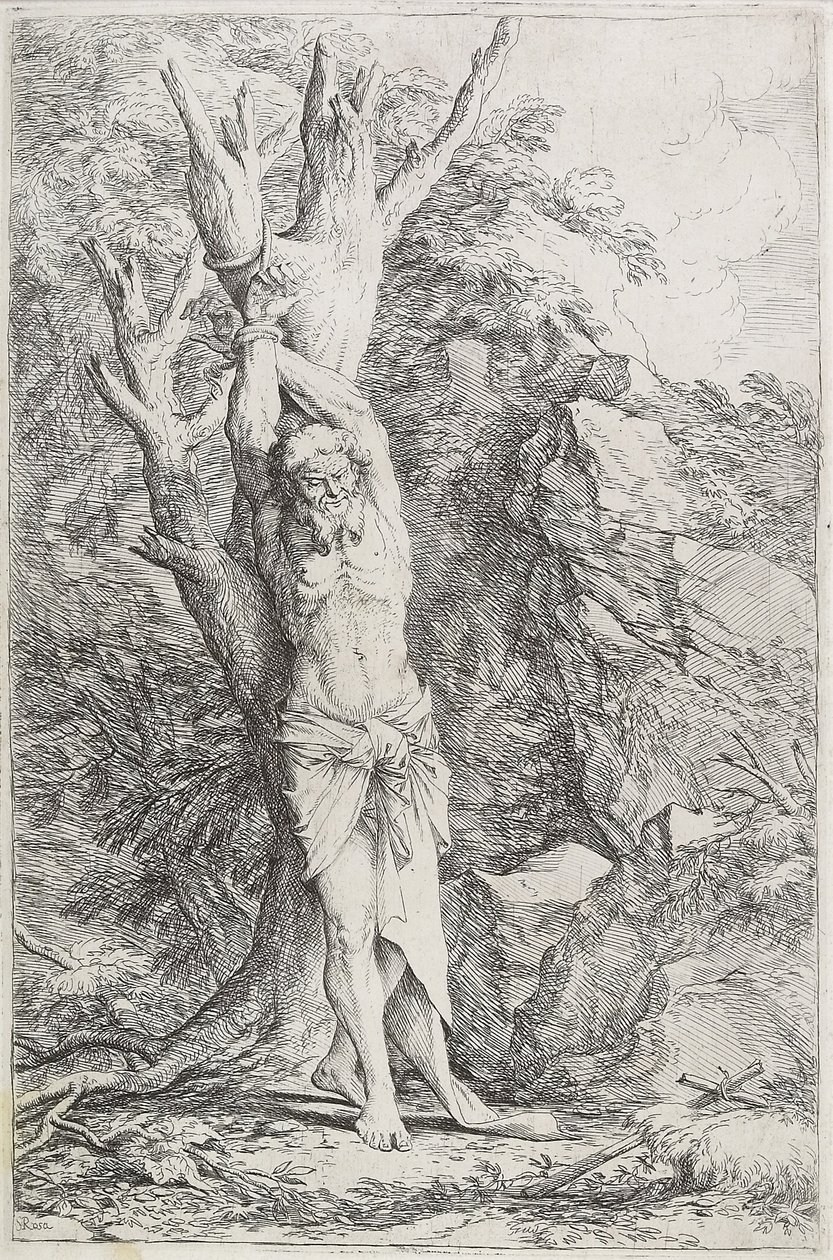 Albert, (som lider av självpåtagen botgöring), 1662-1663 av Salvator Rosa