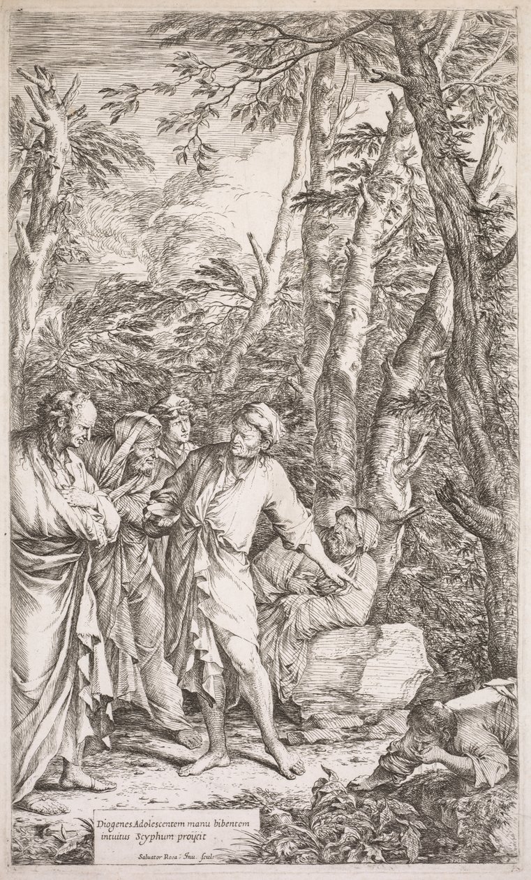 Diogenes och hans kopp av Salvator Rosa