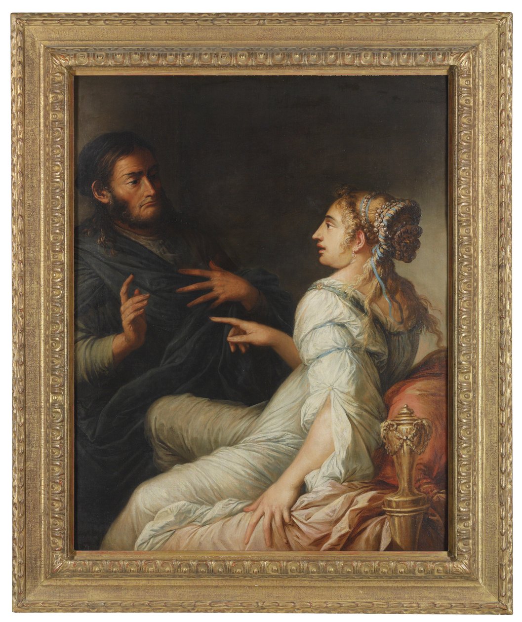 Phryne och Xenocrates av Salvator Rosa