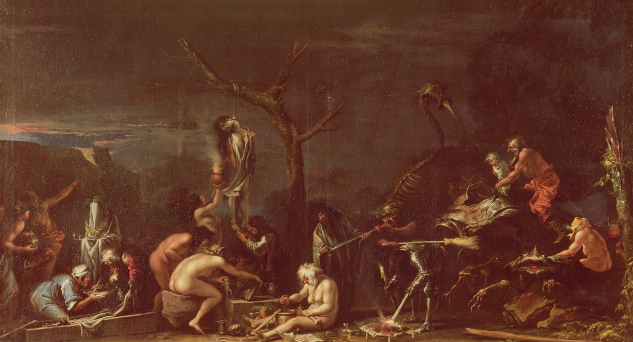Scene of Witches (olja på duk) av Salvator Rosa