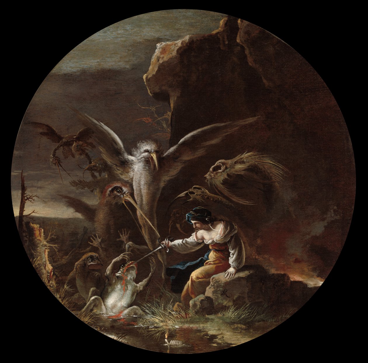 Häxkonstscener: Morgon av Salvator Rosa