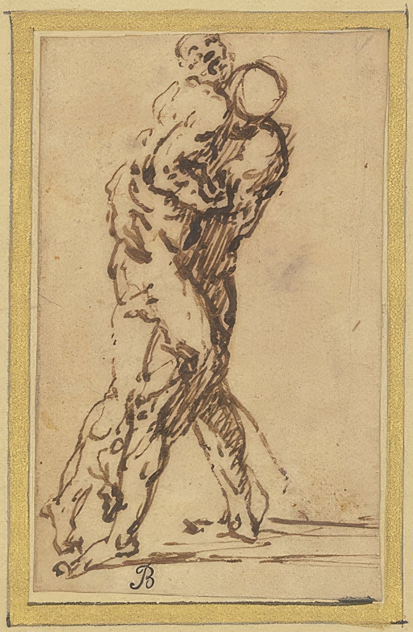 Två brottare av Salvator Rosa