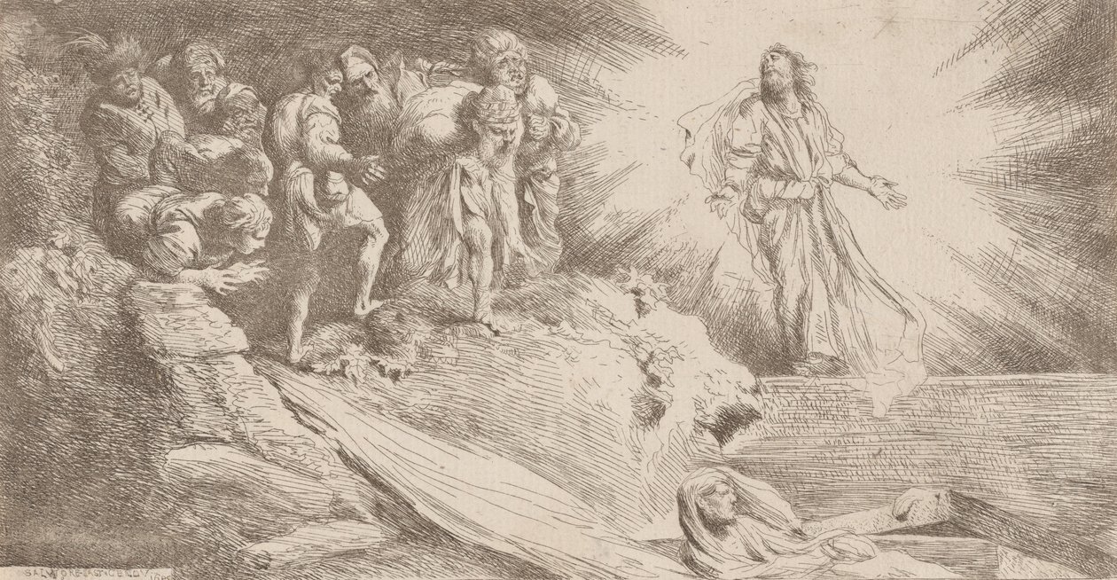 Lazarus uppståndelse, 1645. av Salvatore Castiglione