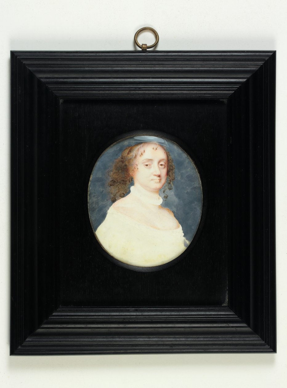 Porträtt av Barbara Villiers, grevinnan av Suffolk (wc på pergament) av Samuel Cooper