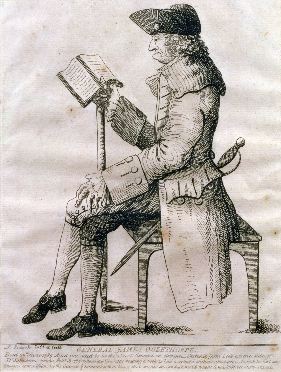 Porträtt av general James Edward Oglethorpe, 1785 av Samuel Ireland