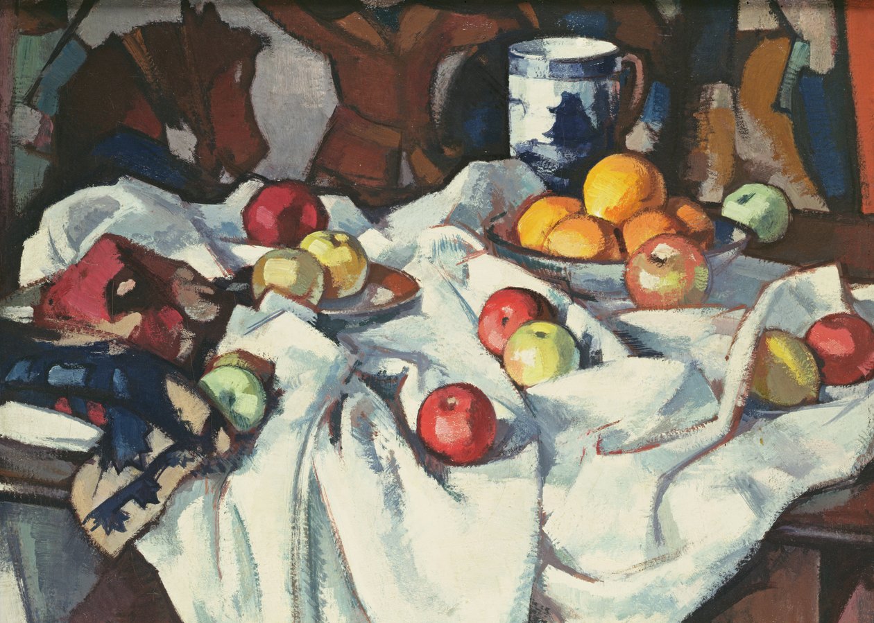 Stilleben av apelsiner och äpplen av Samuel John Peploe