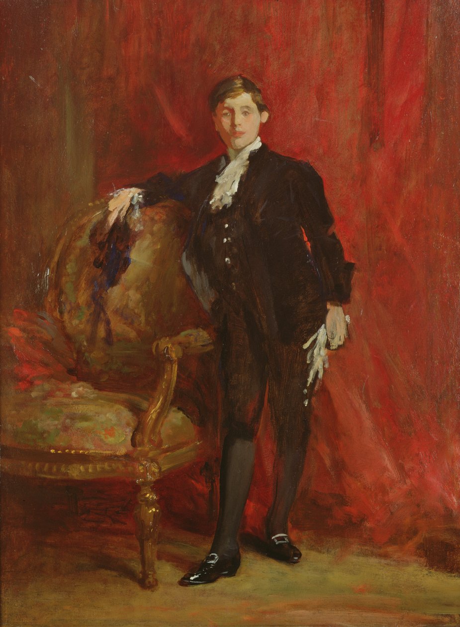 Lord Michelham klädde sig till en Pageboy, för George Vs kröning, c.1910 av Samuel Luke Fildes
