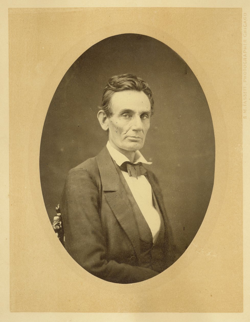 Porträtt av Abraham Lincoln, 1859 (bw-foto) av Samuel Montague Fassett